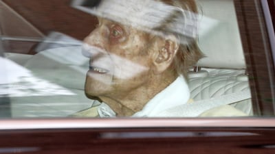 Britain's Prince Philip, 99, leaves King Edward VII's Hospital on Tuesday. AP