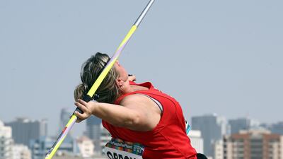 Miroslava Obrova of the Czech Republic throws in the Women's Javelin F56. Getty Images