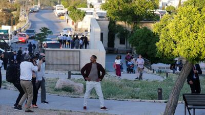 Actor Will Smith poses during his visit at the Amman Citadel, an ancient Roman landmark, with cast members of Disney's live-action 'Aladdin', in Amman, Jordan. Reuters