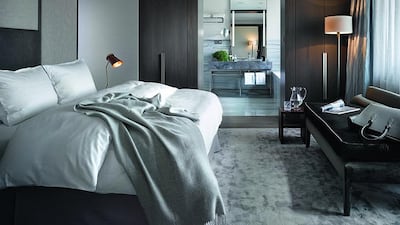 A suite bedroom at The Emblem Hotel in the city of Prague. Courtesy Emblem