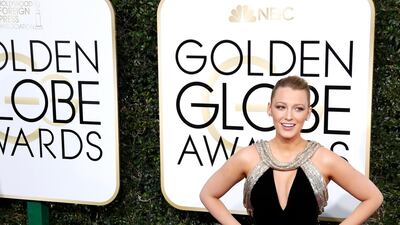 Blake Lively, in Versace, arrives for the 74th annual Golden Globe Awards ceremony at the Beverly Hilton Hotel in Beverly Hills, California, on January 8, 2017. EPA