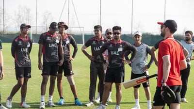 Desert Vipers coach James Foster gives instructions.