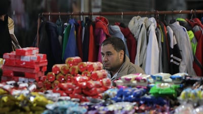 A market stall in Aleppo province in 2021, 10 years after the uprising against former president Bashar Al Assad began.