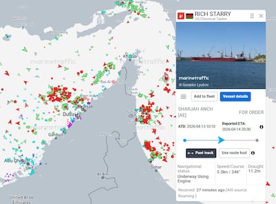 Rich Starry, a medium-range tanker, initially appeared to have made the journey before turning back.