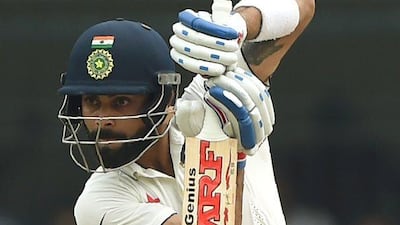 Virat Kohli plays a shot during the first day of third Test between India and New Zealand. Punit Paranjpe / AFP / October 8, 2016
