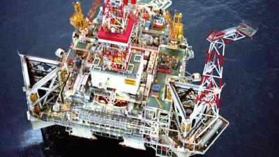 Above, Taqa's North Sea Harding platform. Courtesy Taqa
