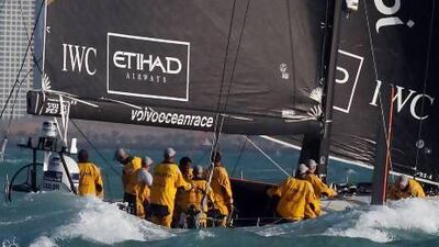 The sporting year began with the Volvo Ocean Race stop-over in Abu Dhabi. The emirate's entry, Azzam, won the third stage of the race to the capital. Mike Young / The National