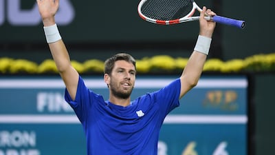 Cameron Norrie celebrates after defeating Nikoloz Basilashvili. Reuters