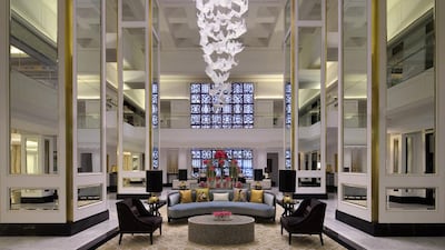 The lobby at the Taj Dubai hotel. Courtesy Taj Dubai