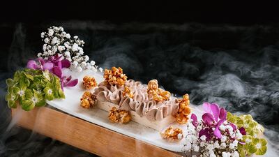 Japanese restaurant Netsu by Ross Shonhan serves creamy peanut butter parfait with popcorn on its iftar menu. Photo: Netsu