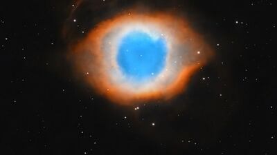 The Helix Nebula is a planetary nebula located in the constellation Aquarius. It is one of the closest to the Earth at 655 light years away. Courtesy: Prabhakaran Andiappan