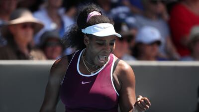 Serena Williams celebrates a point during her Auckland Classic second round match against Christina McHale. AFP