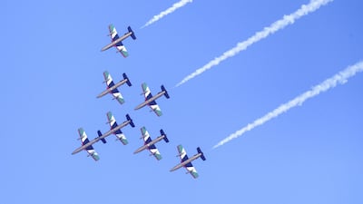 The seven aircraft represent the seven emirates