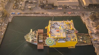 The BorWin Gamma Platform Topside, fabricated by Drydocks World in Dubai has set sail for the North Sea. Dubai Media Office