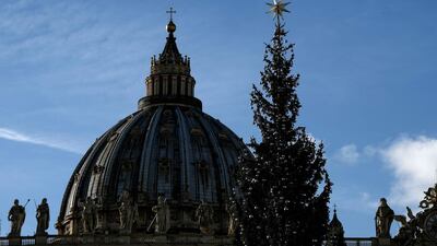 The Christmas tree is displayed on St Peter's Square in The Vatican. AFP