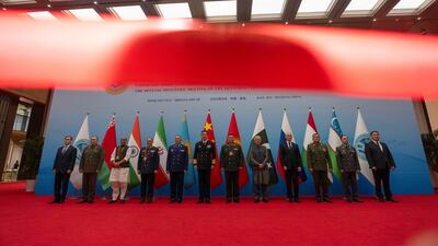The Shanghai Co-operation Organisation defence ministers in Qingdao, China. AP
