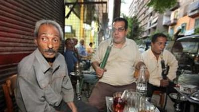 Wahaban al Sayyid Mohammed, left, at the Egyptian Chef's Club with Ahmed Suleiman, centre.