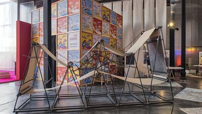 The drawing machine by Octave Marsai and Theo de Guelzi, at Hermes Carre Club. Courtesy Hermes