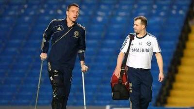 MRI scans on John Terry's knee reportedly show no significant damage to the cruciate ligaments. Adrian Dennis / AFP