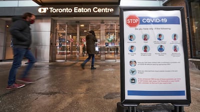 Toronto Eaton Centre, during a lockdown in the Canadian city in November. AFP