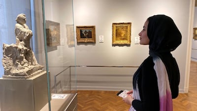 Visitor Menna Ayman at the Mohamed Mahmoud Khalil Museum. Nada El Sawy / The National