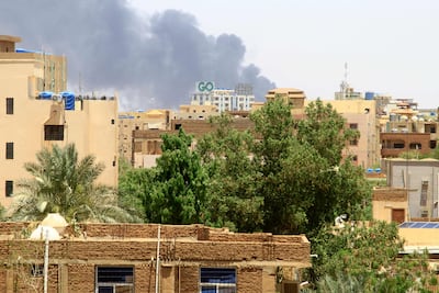 Smoke billowing in Khartoum on Thursday, as fighting between the army and paramilitary forces led by rival generals rages on. AFP