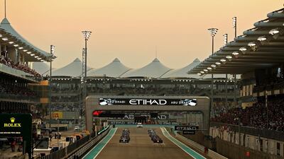 Lewis Hamilton gets ready for the off at Yas. Getty