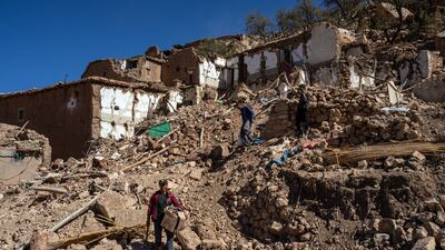 Damaged buildings in Douzrou, Morocco. Getty Images