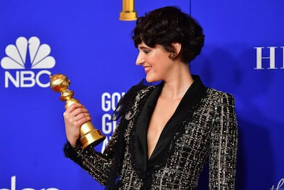 British actress Phoebe Waller-Bridge wins the award for Best Performance by an Actress in a Television Series - Musical or Comedy. AFP