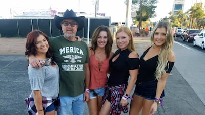 Tom Day Jr, with Day Jr's family, at the Route 91 Harvest Festival in Las Vegas. Courtesy Tom Day Jr via AP