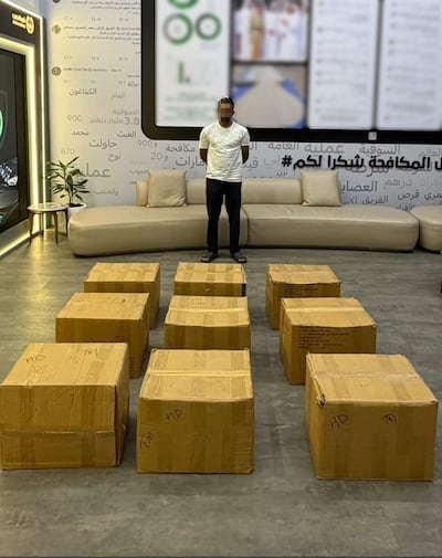 The narcotics were hidden inside 113 cartons. Photo: Dubai Police