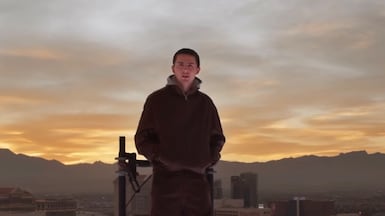 Timothee Chalamet promotes latest film at entertainment arena Sphere Vegas, which lit up to resemble a ping-pong ball. Photo: Sphere Vegas