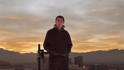 Timothee Chalamet promotes his latest film at entertainment arena Sphere Vegas, which was lit up to resemble a ping-pong ball. Photo: Sphere Vegas