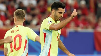 Worked alongside his club teammate Zubimendi for his country, moving the ball quickly as Albania struggled to close Spain down. Shot over on 44. EPA