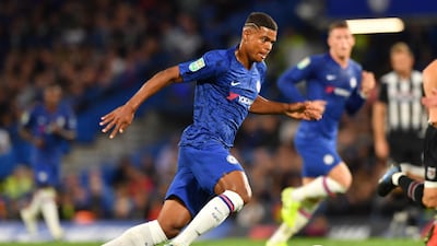 Chelsea's Tino Anjorin, 17, controls the ball. AFP