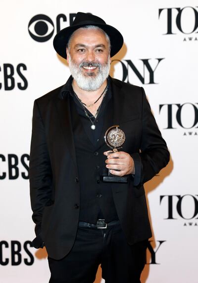 Jez Butterworth with the award for Best Play for 'The Ferryman'. EPA.