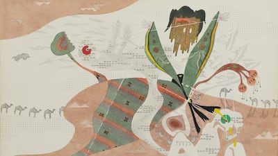 Nadim Karam's watercolour on paper sketch from 'SK 20' (1985). Courtesy of the artist