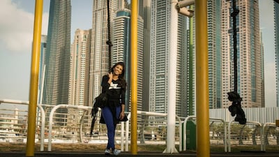 Amal Murad, who takes part in and coaches parkour. She learnt the freestyle sport by taking classes at her cousin's gym in Dubai. Courtesy Nike