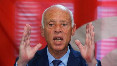 Kais Saied, a previously obscure academic who took first place in the first round of Tunisia's presidential poll this week. A runoff is due by October. Reuters