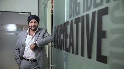 Harmeek Singh, chief executive, of Plan b Group in their new offices. Antonie Robertson / The National