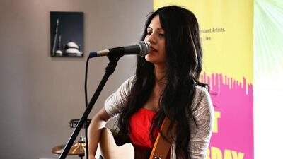 Melissa Oval performs in Cafe Arabia for the Metronome Festival. Courtesy Irene García for The National