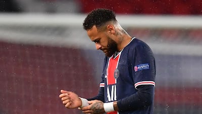 Paris Saint-Germain's Brazilian forward Neymar at the final whistle. AFP