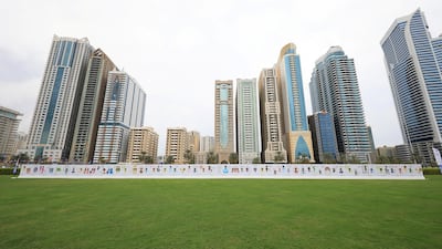 The most people in a photo cutout board picturewas achieved by Sharjah Child Friendly Office on November 21, 2019. Courtesy Guinness World Records