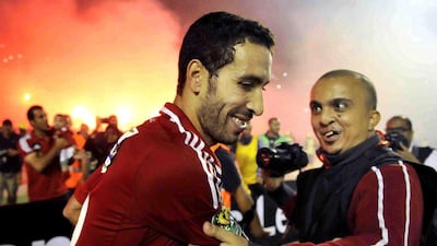 Mohamed Aboutrika, following Al Ahly's African Champions League victory on Sunday night. Osama Abdel Naby / AP
