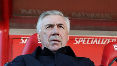 Real Madrid coach Carlo Ancelotti watches the action. AFP