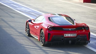 The Ferrari 488 Pista at Dubai Autodrome. Ferrari