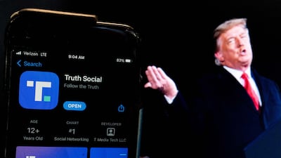 Donald Trump created his own platform, Truth Social, after he was banned by Facebook, Instagram and Twitter following the US Capitol riot in January 2021. AFP