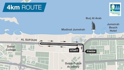 The 4km route. Courtesy Dubai Marathon