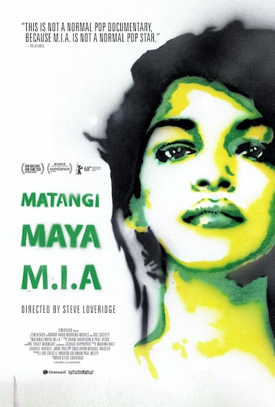 Poster for the documentary MATANGI / MAYA / M.I.A.