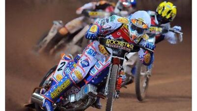 Jason Crump of Australia leads the way during the British Speedway Grand Prix at Millennium Stadium in Cardiff in June 2009. Andrew Yates / AFP